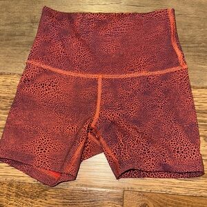 Orange/purple lululemon biker shorts
